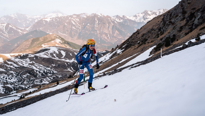 The Swedish Tove Alexandersson and the Swiss and Werner Marti, leaders of the final ranking of the ISMF European Championships Skimo de Boí Taüll