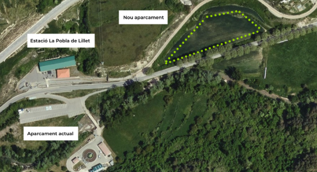 FGC inicia las obras del nuevo aparcamiento en La Pobla de Llillet del Tren del Ciment